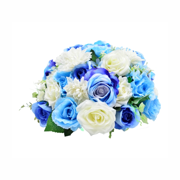 Arranjo Floral G - Azul Bic e Branco